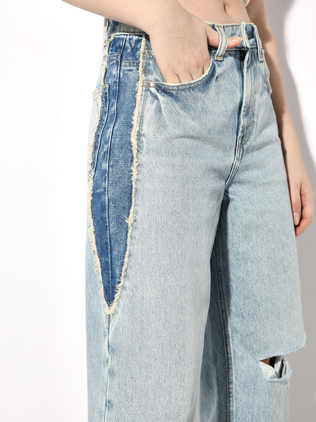 Blue Distress Fit Jeans