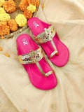 Women Kolhapuri in Gold | F61 - view 1