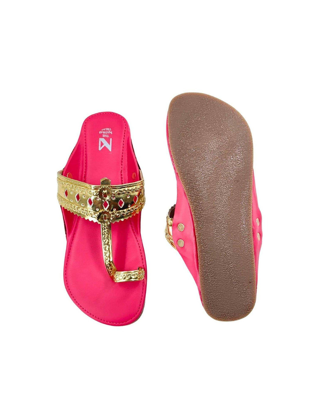 Women Kolhapuri in Gold | F61 - view 2