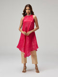 Moroccan View Purple Tissue Embellished Neckline Asymmetric Kurta | FY93 - view 12