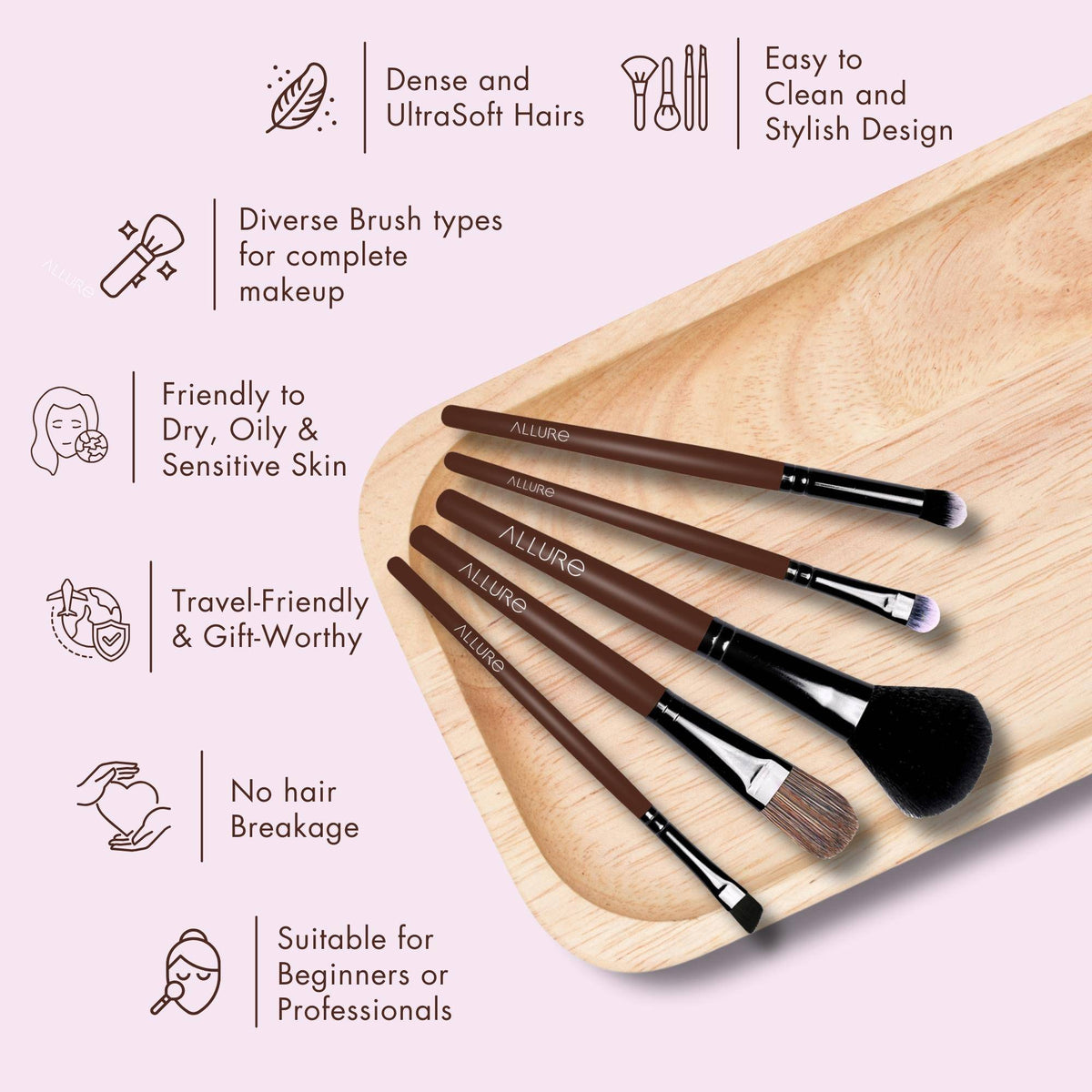 Makeup Brush Set - Pack Of 5 | T32 - view 4