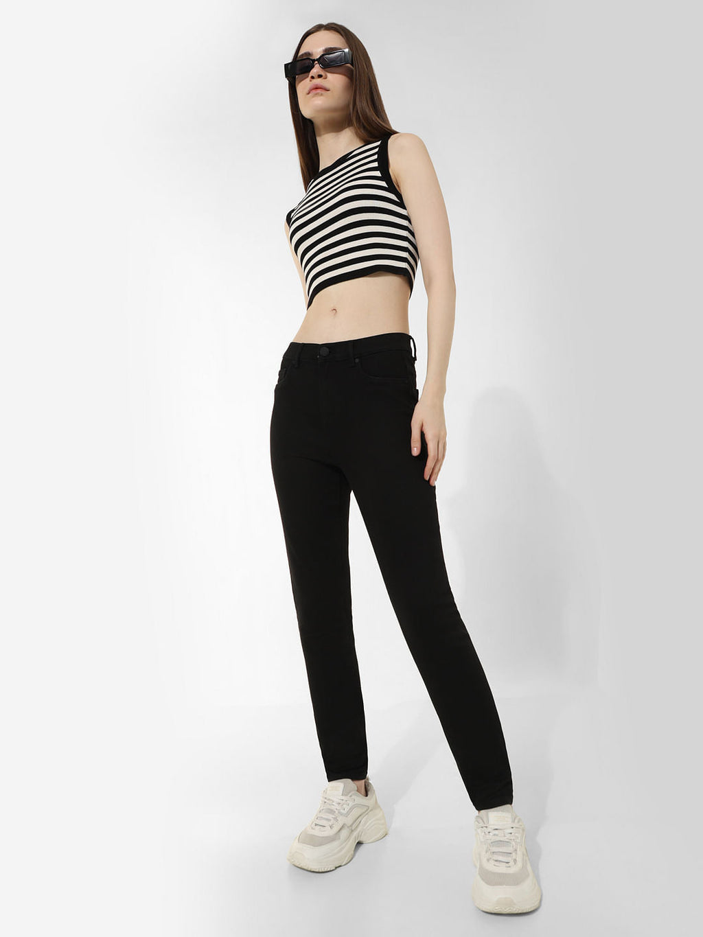Black Mid Rise Carmen Skinny Jeans