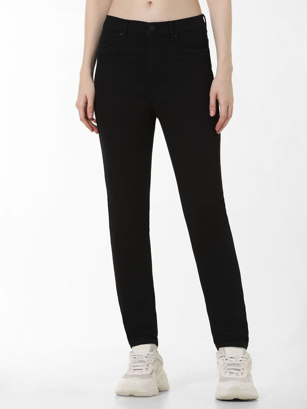 Black Mid Rise Carmen Skinny Jeans