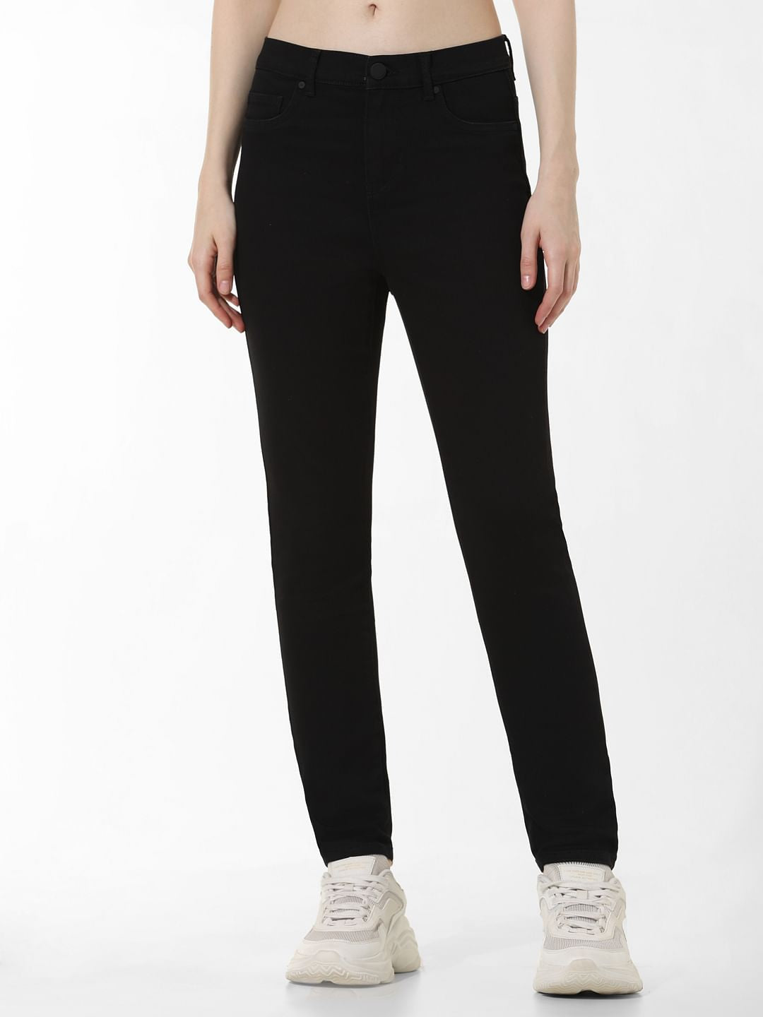 Black Mid Rise Carmen Skinny Jeans