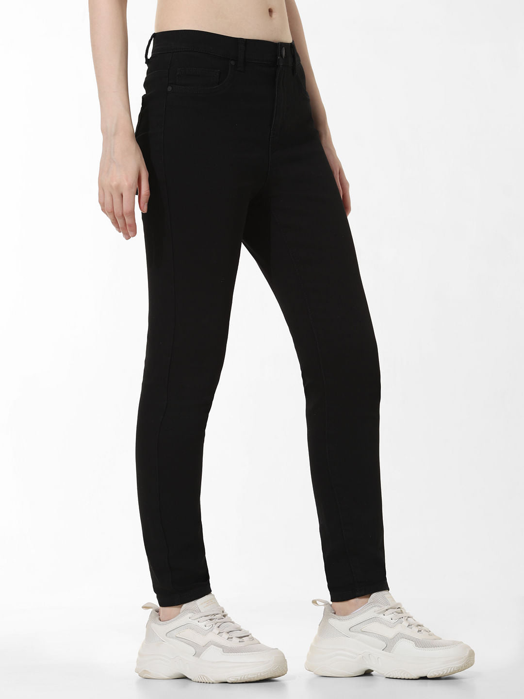 Black Mid Rise Carmen Skinny Jeans