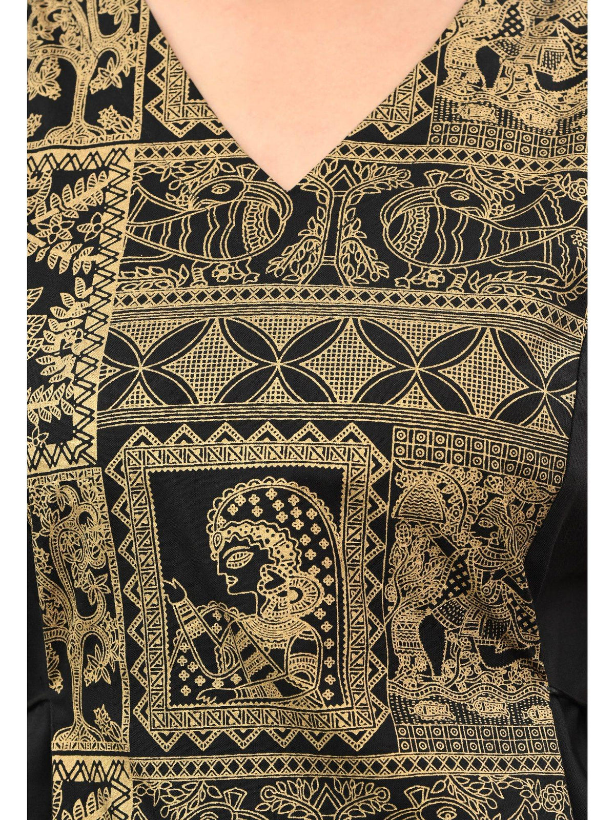 Women Rayon Printed V-Neck Hip Length Sleeveless A-Line Kurta | FY93 - view 6
