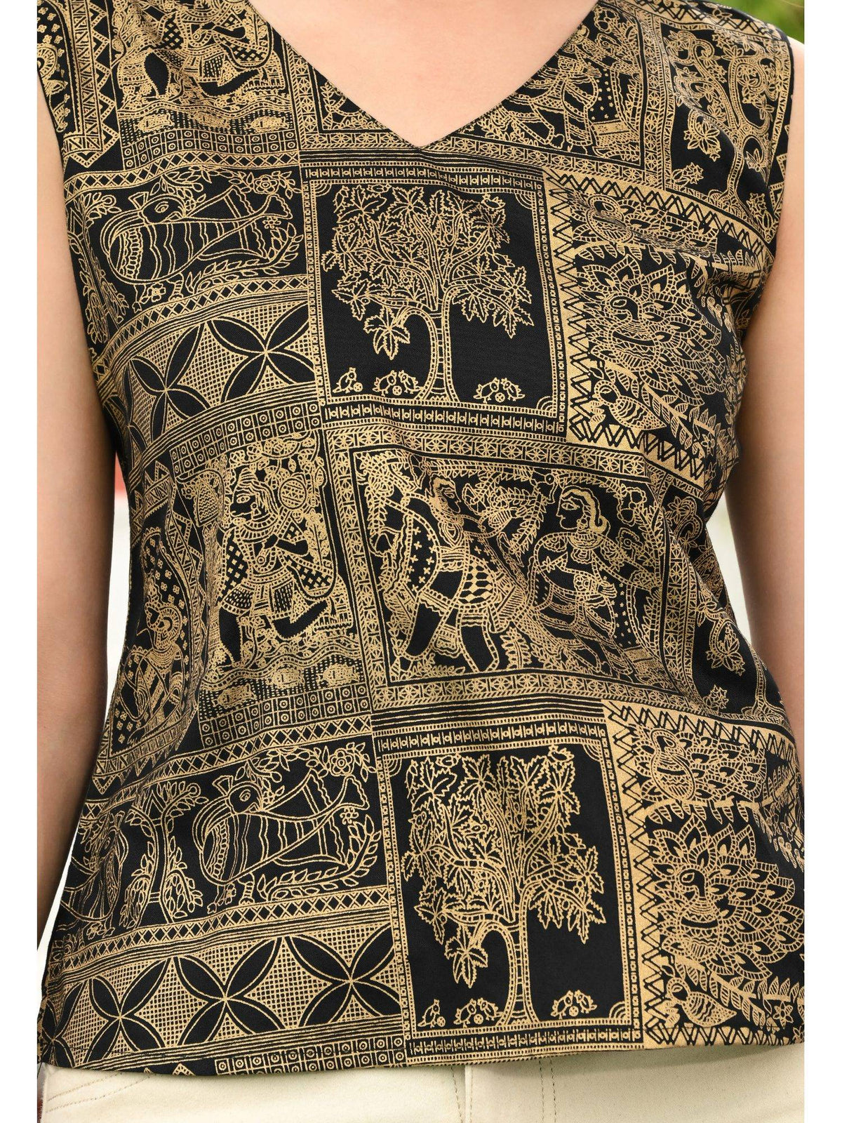 Women Rayon Printed Straight Black Kurta | KDG - view 5