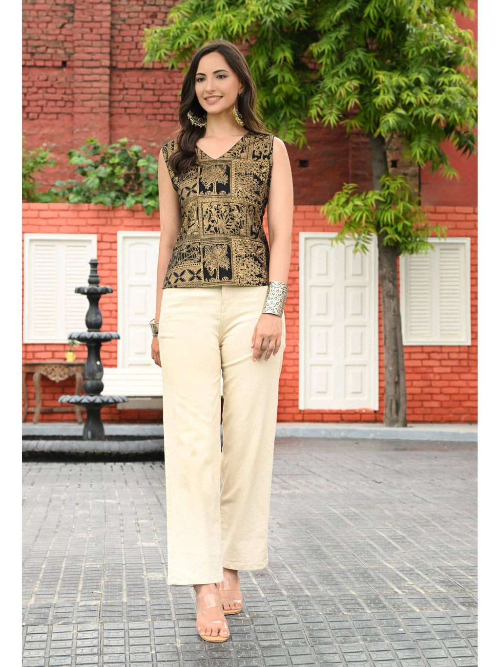 Women Rayon Printed Straight Black Kurta | KDG - view 6