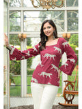 Women Rayon Printed Square Neck Straight Blue Kurta | KDG - view 21