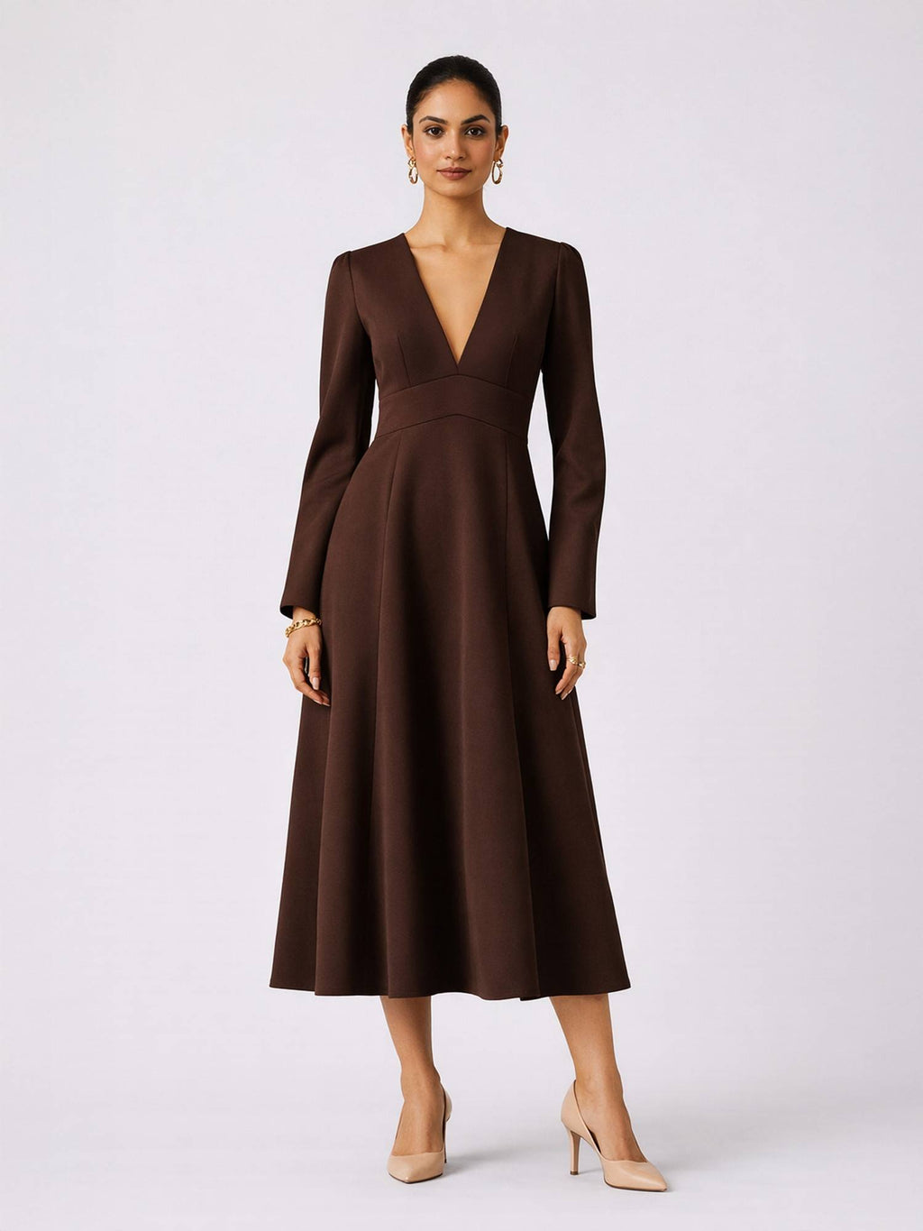 Brown Espresso Elegance Dress | D56 - view 1