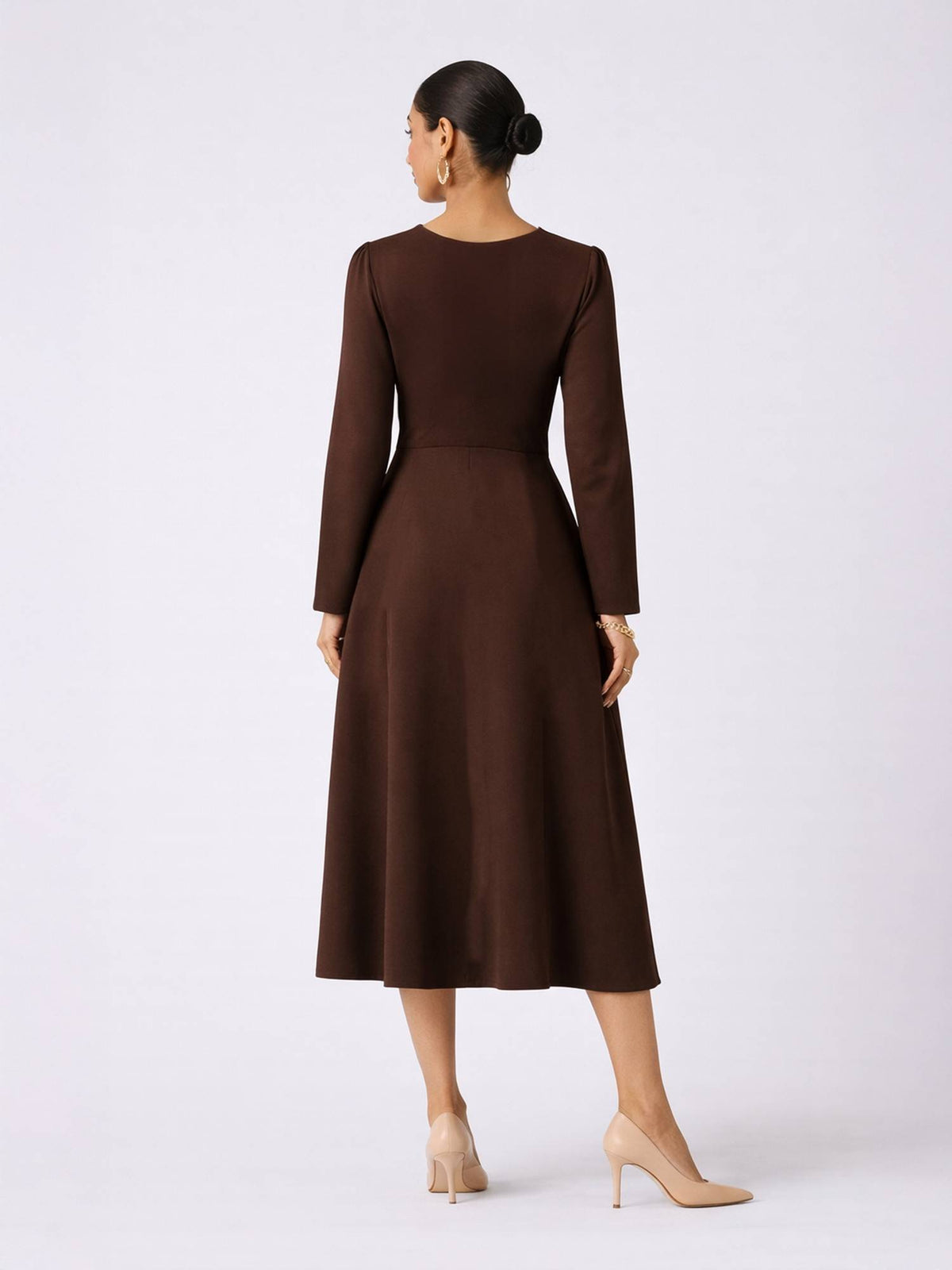 Brown Espresso Elegance Dress | D56 - view 2