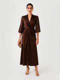 Cocoa Brown Twist Evening Dress | D56 - view 1