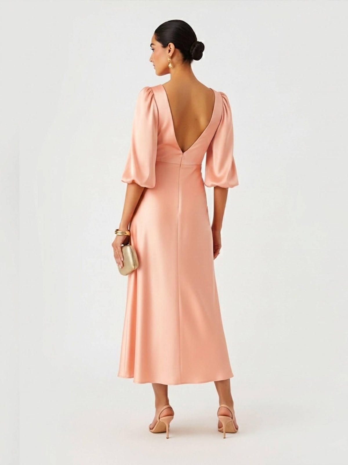 Cocoa Brown Twist Evening Dress | D56 - view 4