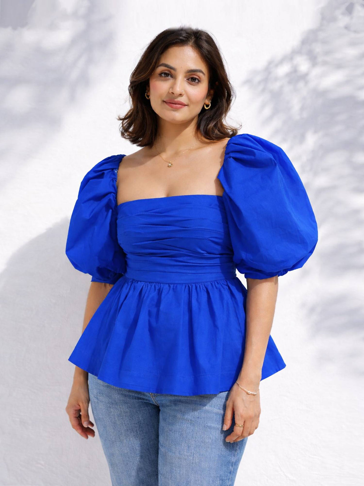 Elysian Blue Peplum Top | pt51 - view 1