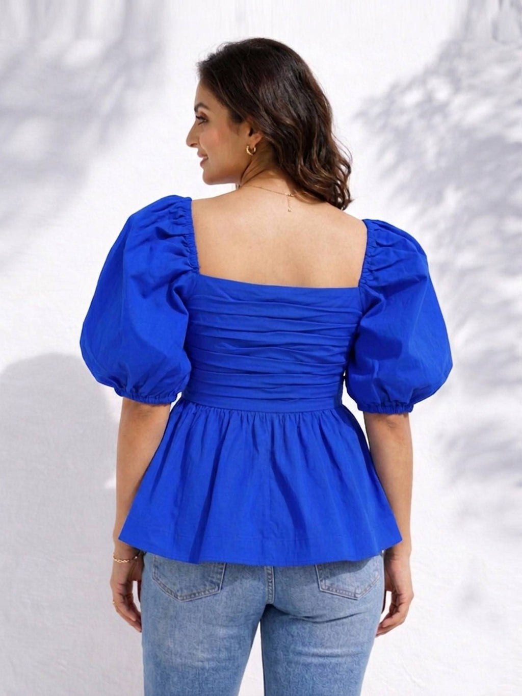 Elysian Blue Peplum Top | pt51 - view 2