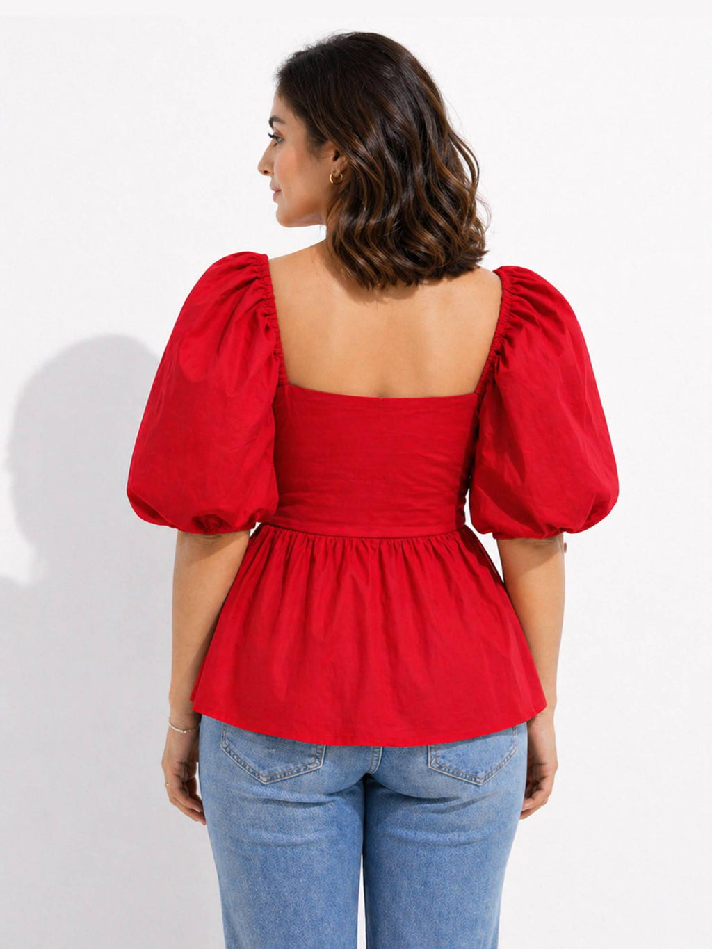 Elysian Red Peplum Top | pt51 - view 2