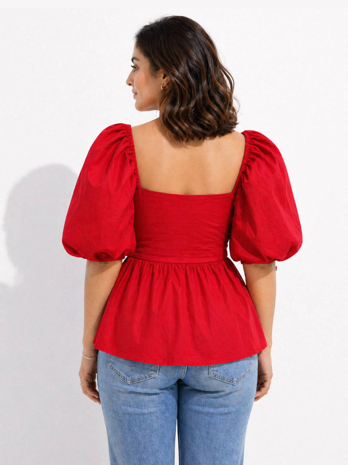 Elysian Red Peplum Top | pt51 - view 2