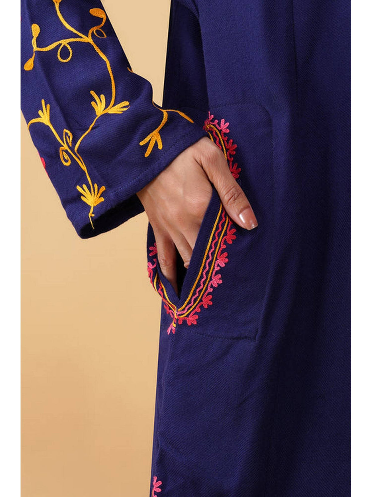 Women Red Embroidered Straight Kurta | FY93 - view 14