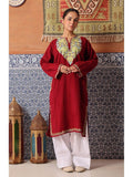 Women Orange Embroidered Straight Kurta | KDG - view 10