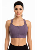 Women Plus Size Front Zip High Impact Adjustable Straps Sport Bra Rose Pink | sb09 - view 26