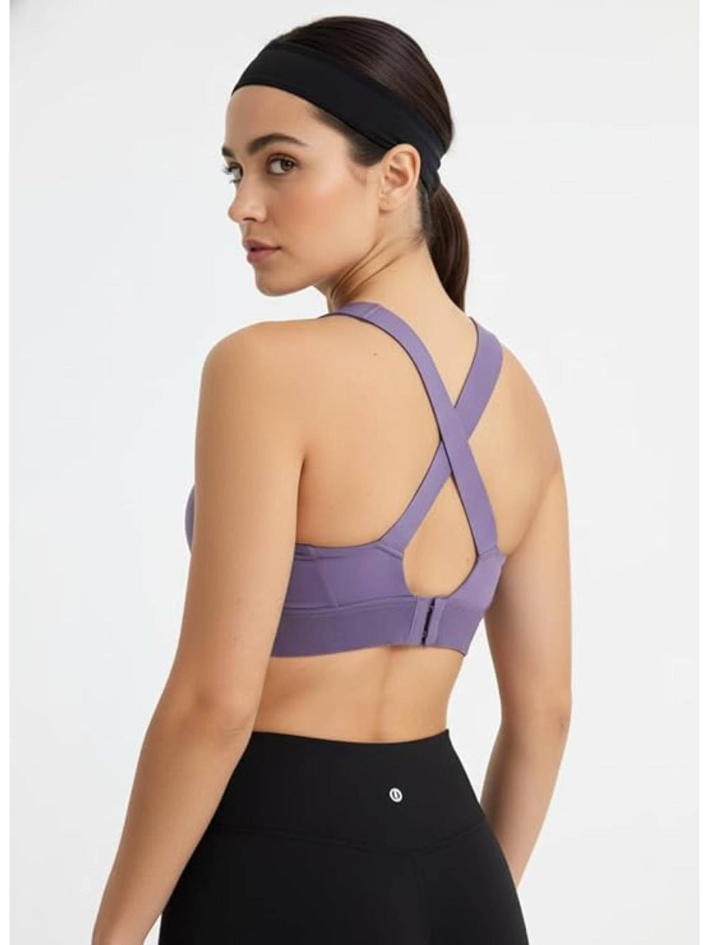 Women Plus Size Front Zip High Impact Adjustable Straps Sport Bra Navy Blue | sb09 - view 34