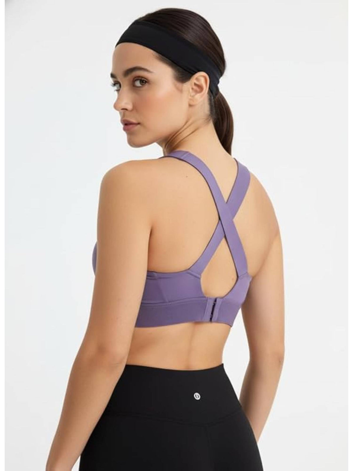 Women Plus Size Front Zip High Impact Adjustable Straps Sport Bra Navy Blue | sb09 - view 34