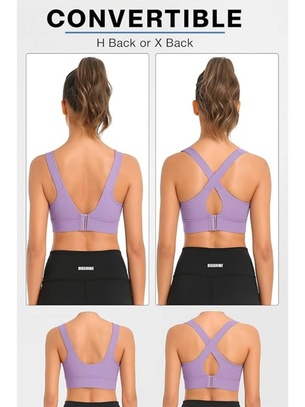 Women Plus Size Front Zip High Impact Adjustable Straps Sport Bra Green | sb09 - view 35