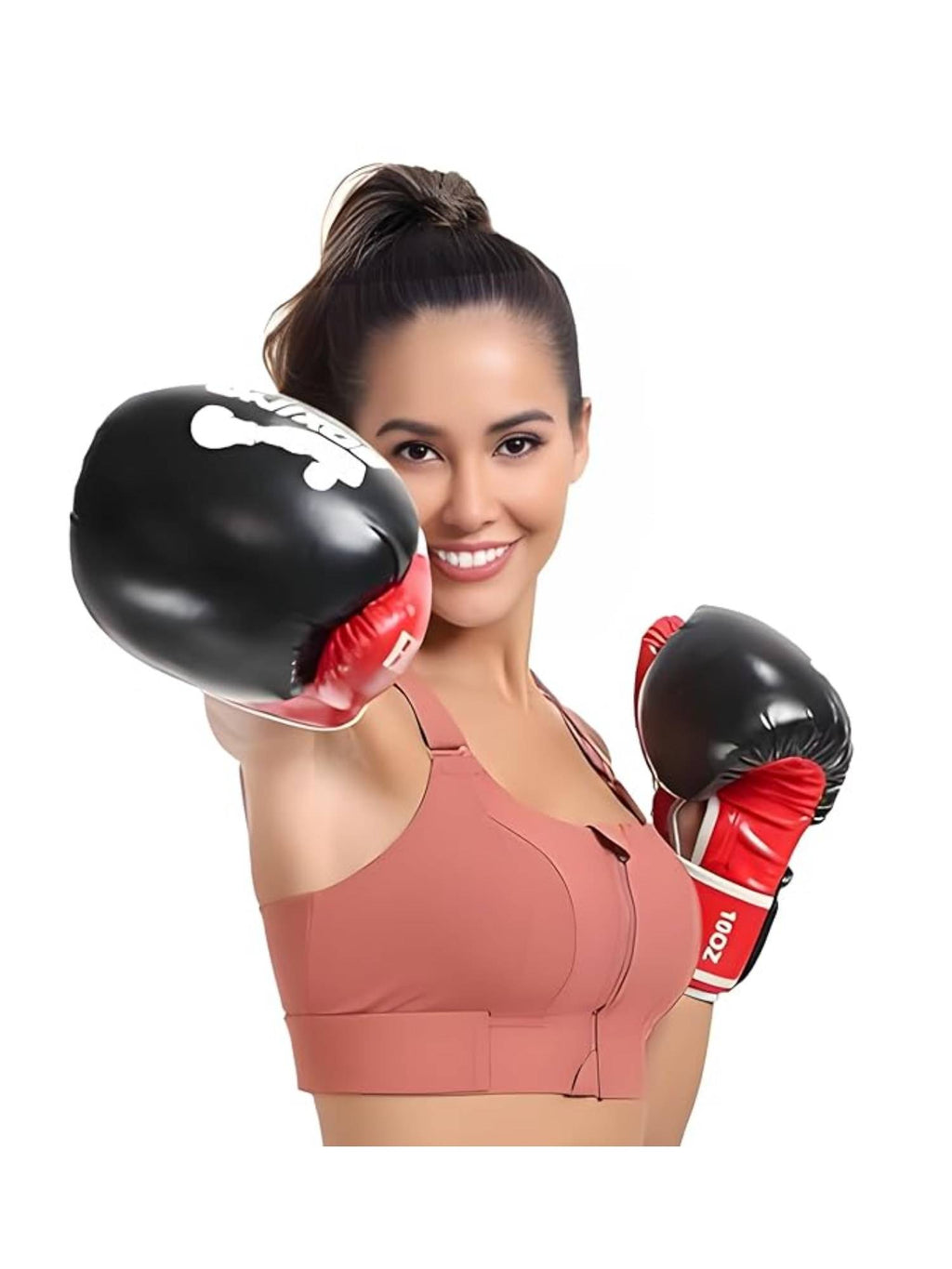 Women Plus Size Front Zip High Impact Adjustable Straps Sport Bra Grey | sb09 - view 29