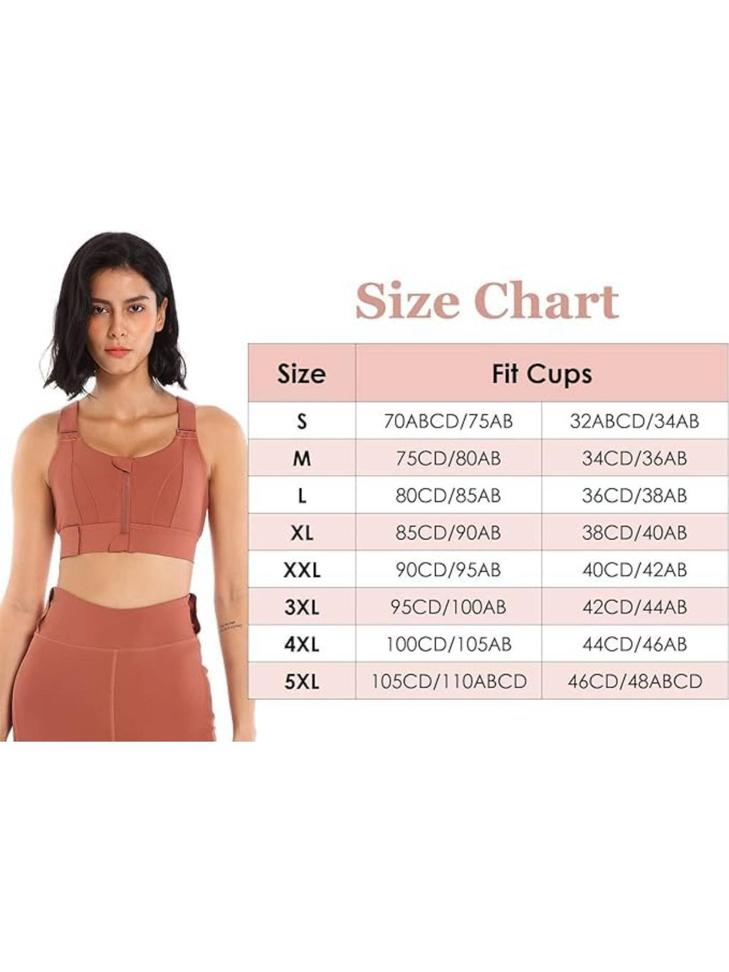 Women Plus Size Front Zip High Impact Adjustable Straps Sport Bra Grey | sb09 - view 31