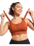 Women Plus Size Front Zip High Impact Adjustable Straps Sport Bra Black | sb09 - view 19
