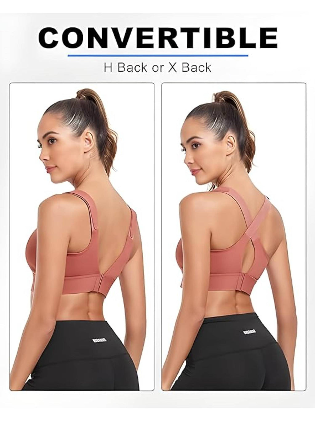 Women Plus Size Front Zip High Impact Adjustable Straps Sport Bra Grey | sb09 - view 21