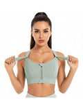 Women Plus Size Front Zip High Impact Adjustable Straps Sport Bra Grey | sb09 - view 1