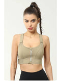 Women Plus Size Front Zip High Impact Adjustable Straps Sport Bra Rose Pink | sb09 - view 34