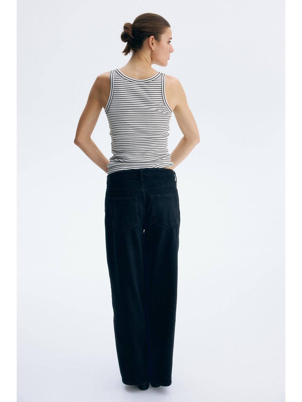 Women White Ribbed Vest Top | TT98 - view 5