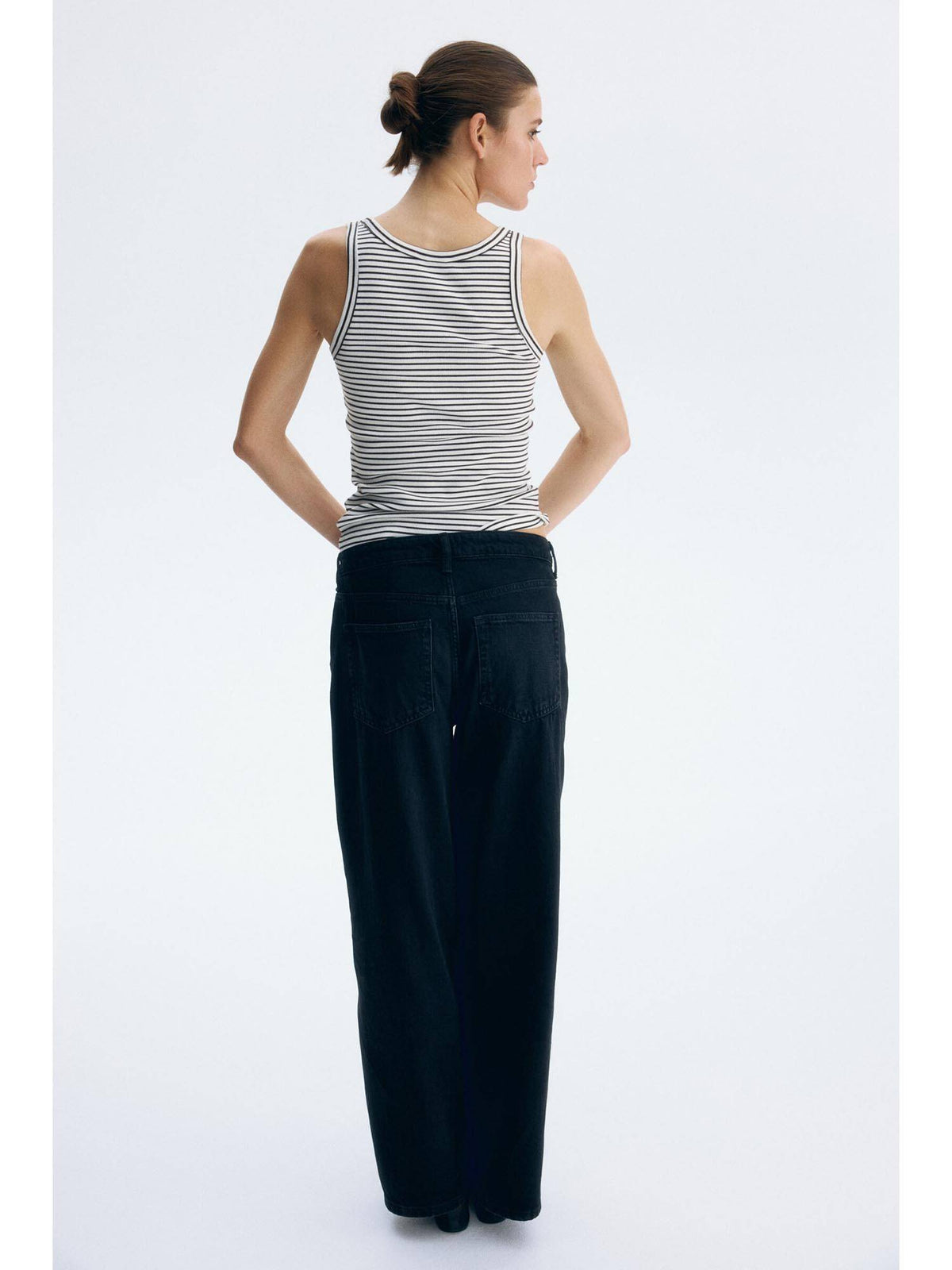 Women White Ribbed Vest Top | TT98 - view 5