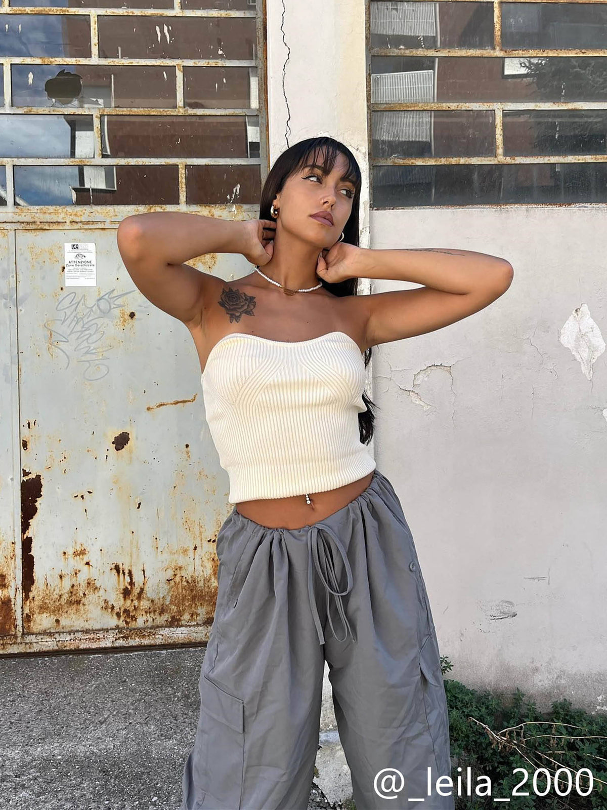 Rib Knit Crop Tube Top () | TT90 - view 2