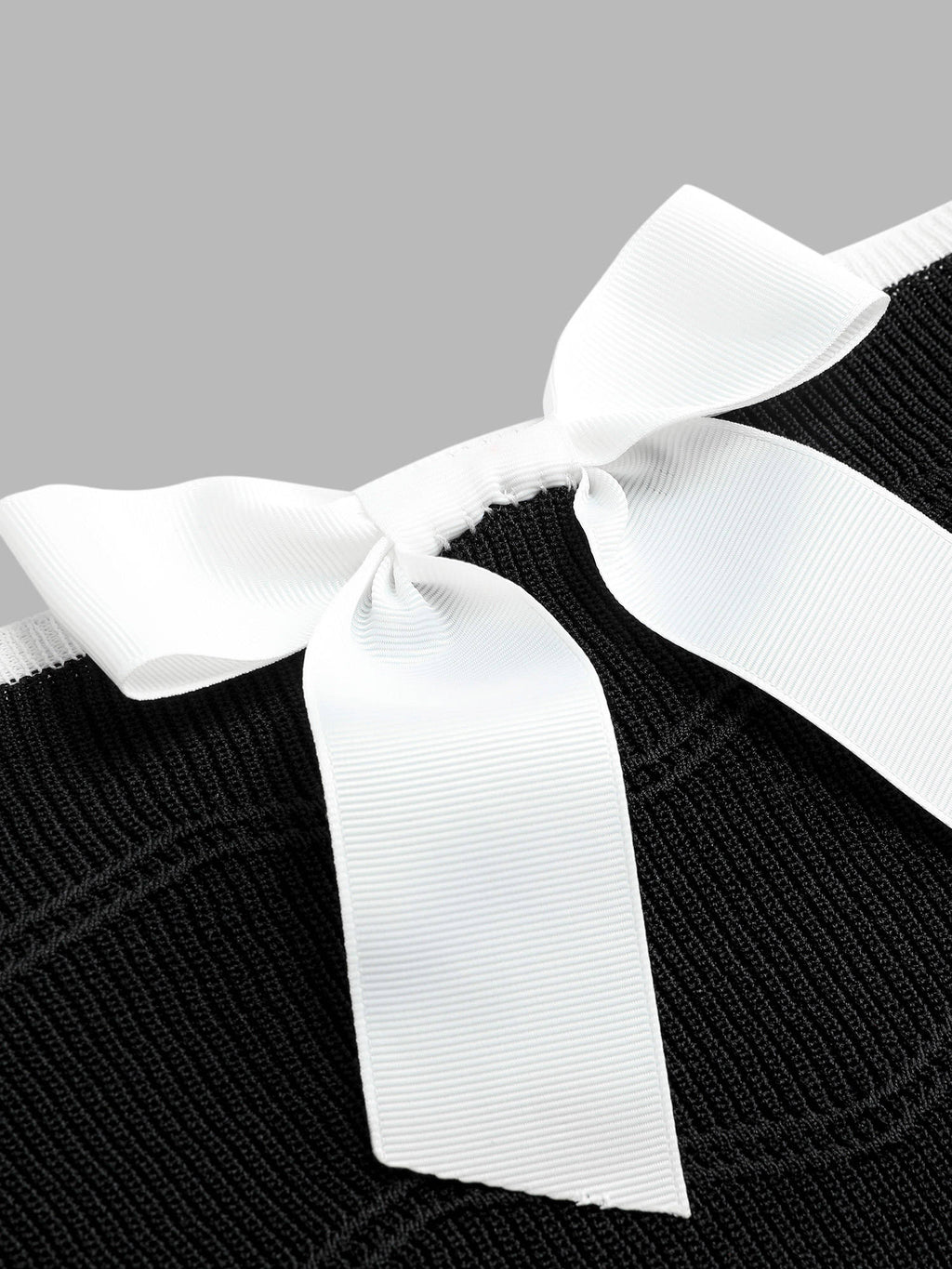 Contrasting Bowknot Knitted Tube Top | TT90 - view 2