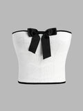 Contrasting Bowknot Knitted Tube Top | TT90 - view 5