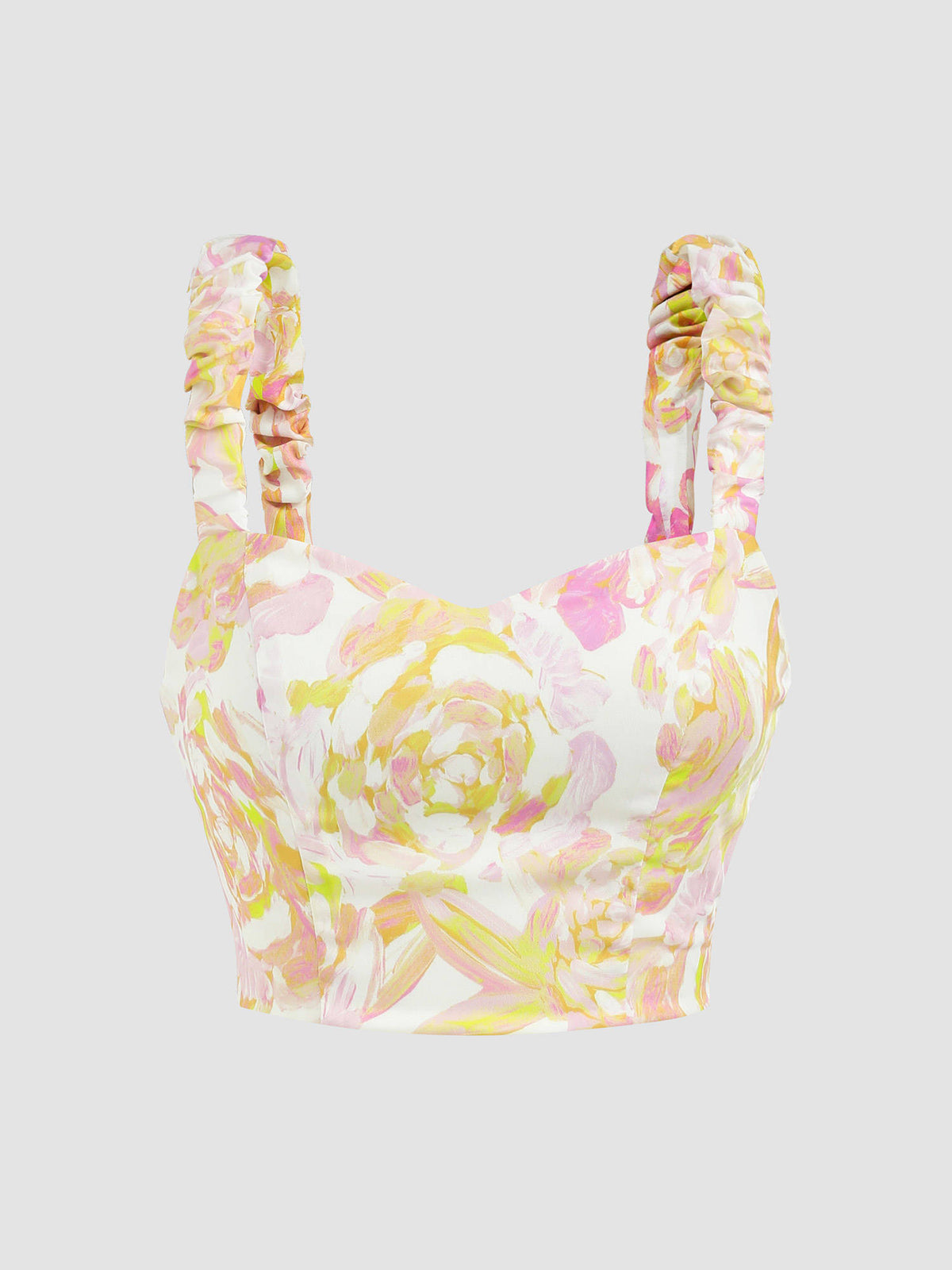 Floral Shirred Crop Cami Top | TT90 - view 1