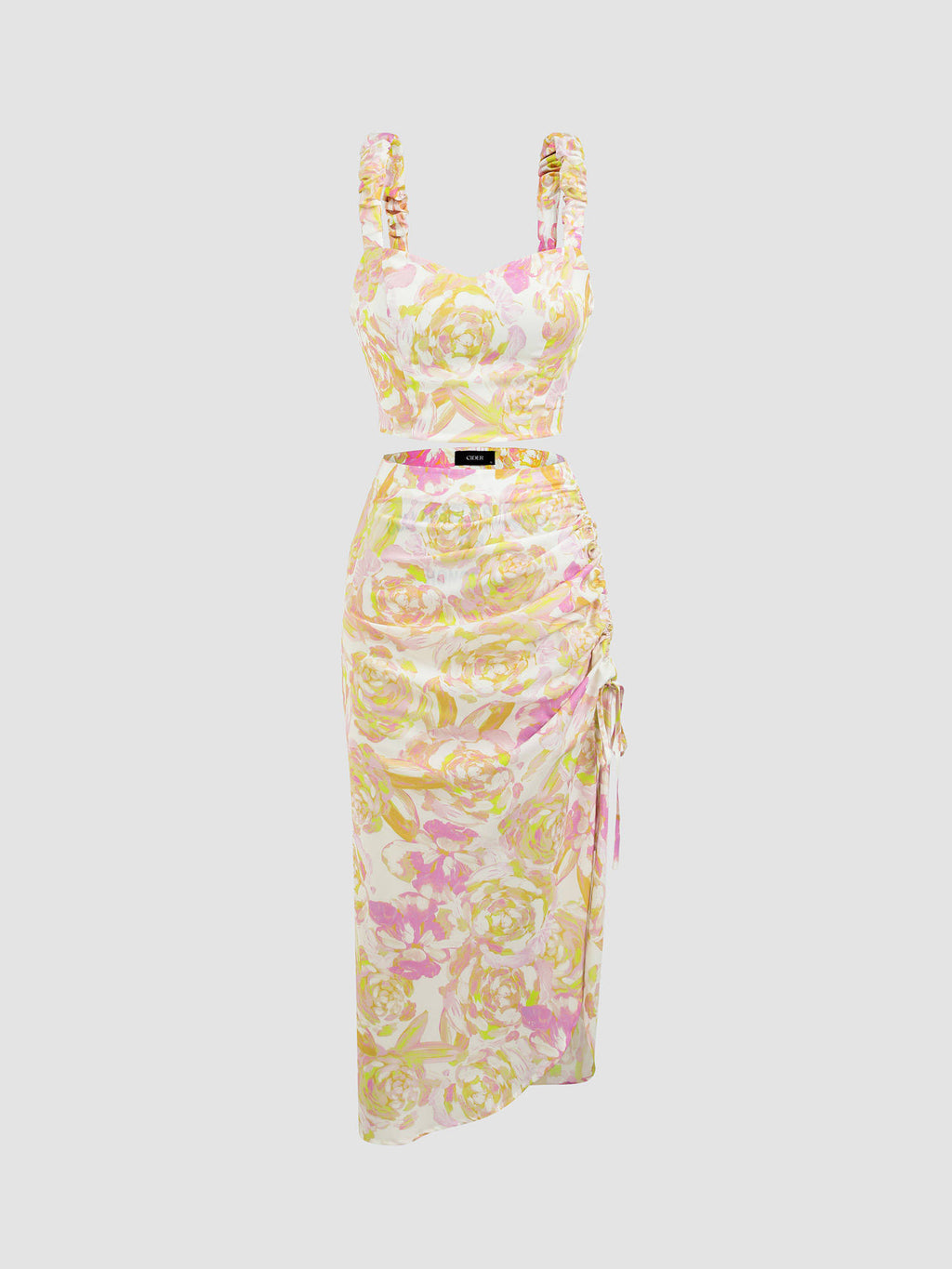 Floral Shirred Crop Cami Top | TT90 - view 2