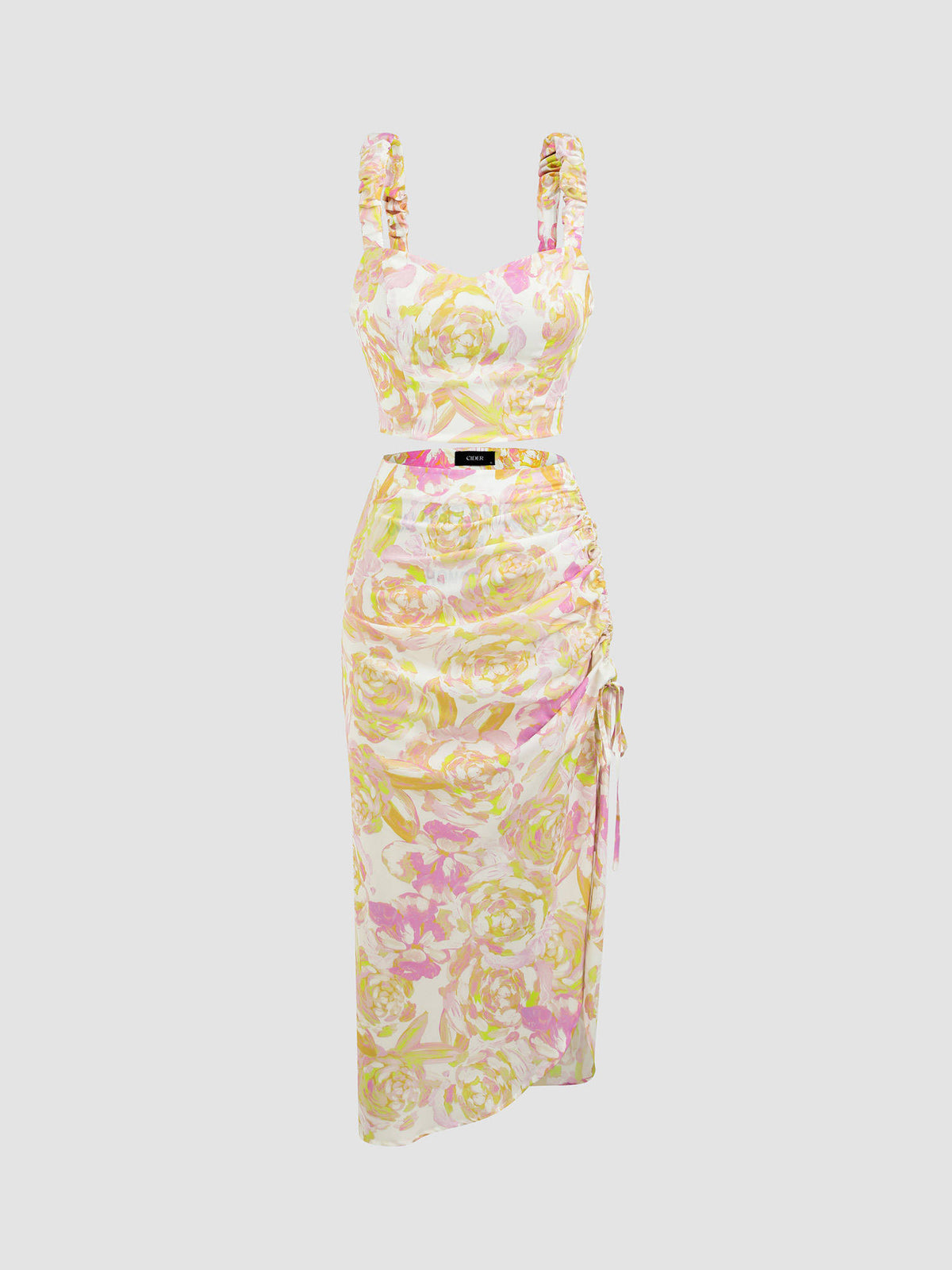 Floral Shirred Crop Cami Top | TT90 - view 2