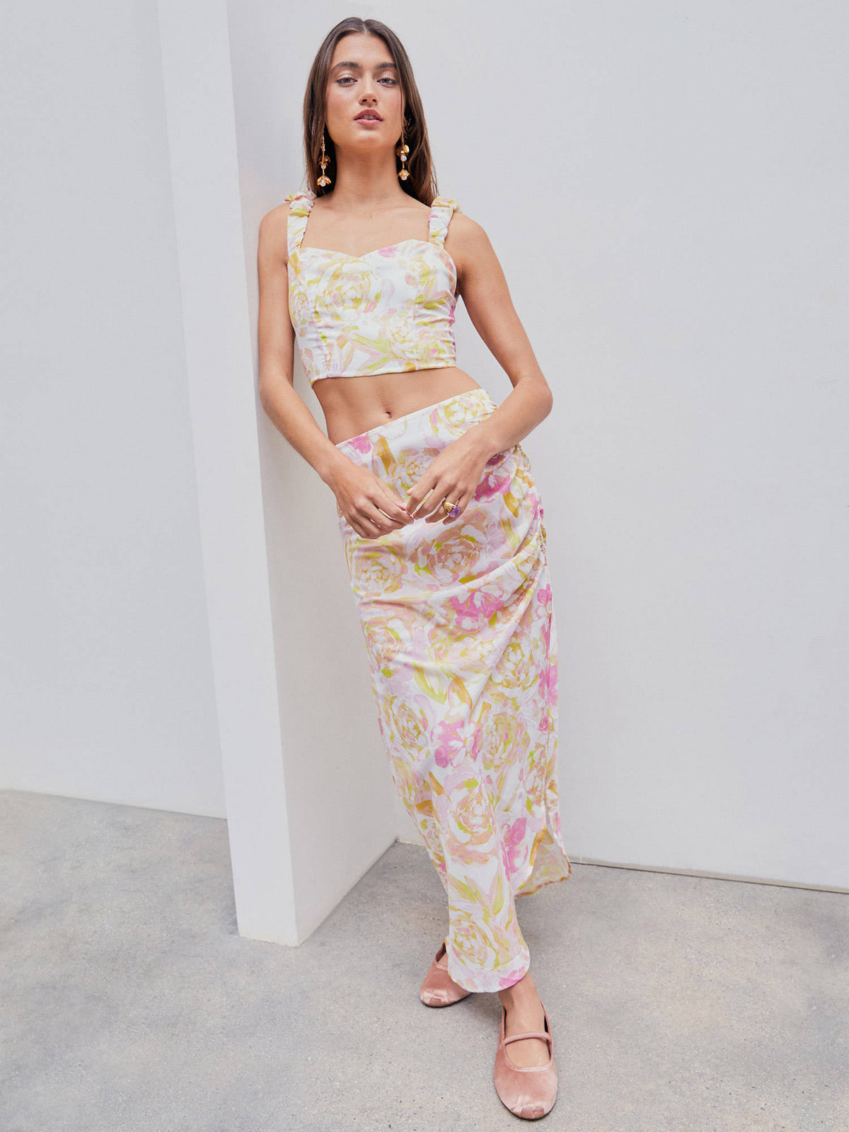 Floral Shirred Crop Cami Top | TT90 - view 3