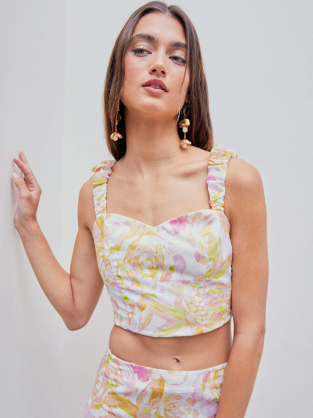 Floral Shirred Crop Cami Top | TT90 - view 5
