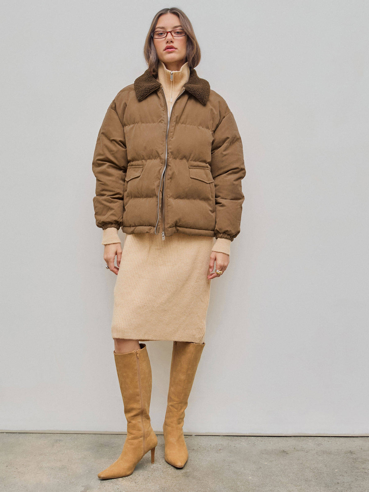 Teddy Collar Pocket Puffer Jacket | JC78 - view 3
