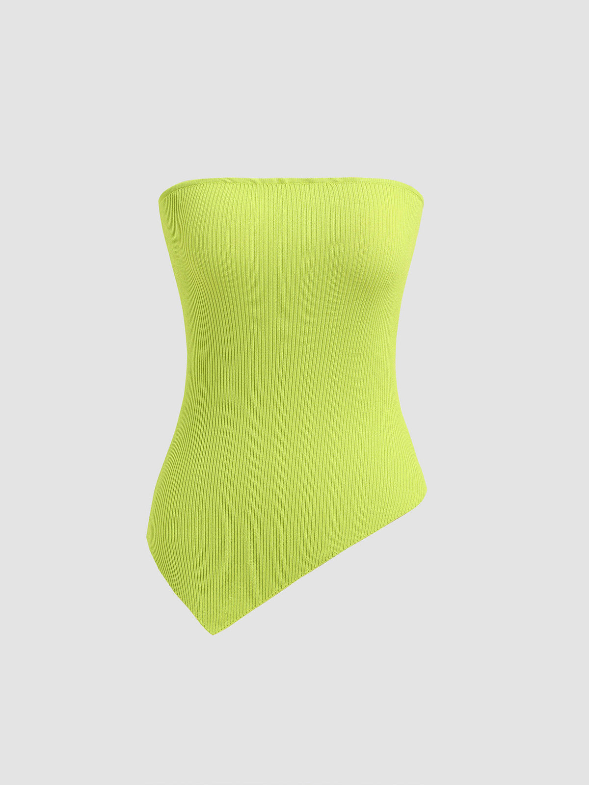Asymmetrical Hem Knitted Crop Tube Top | TT90 - view 1