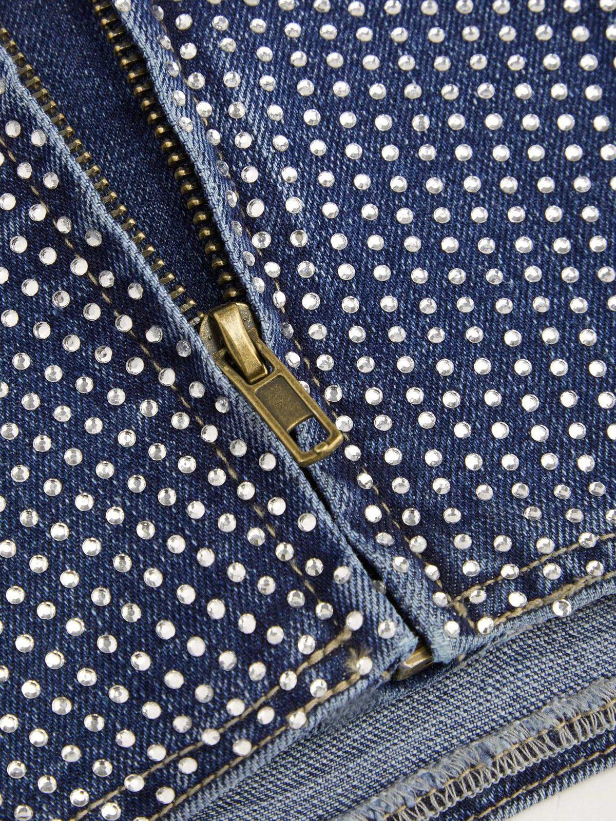 Denim Rhinestone Crop Tube Top | TT90 - view 7