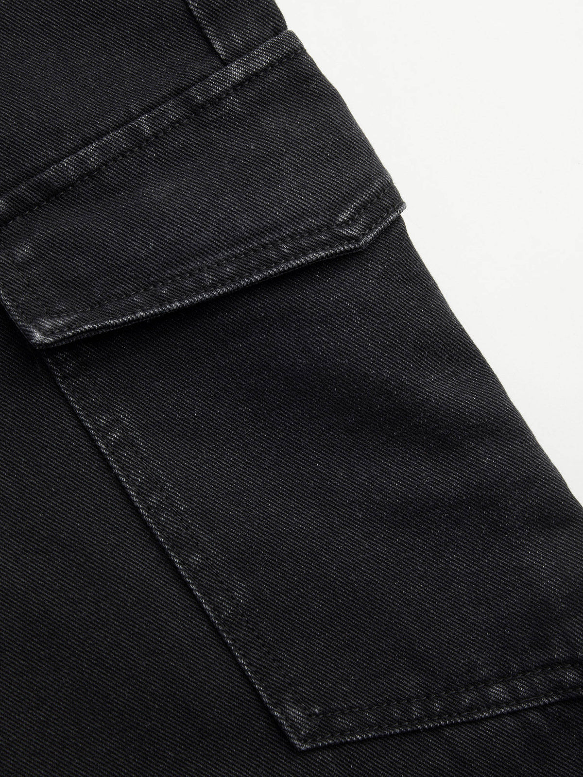 Denim Mid Rise Solid Bowknot Pocket Wide Leg Jeans | WL90 - view 3