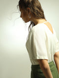 White V-Neck Top