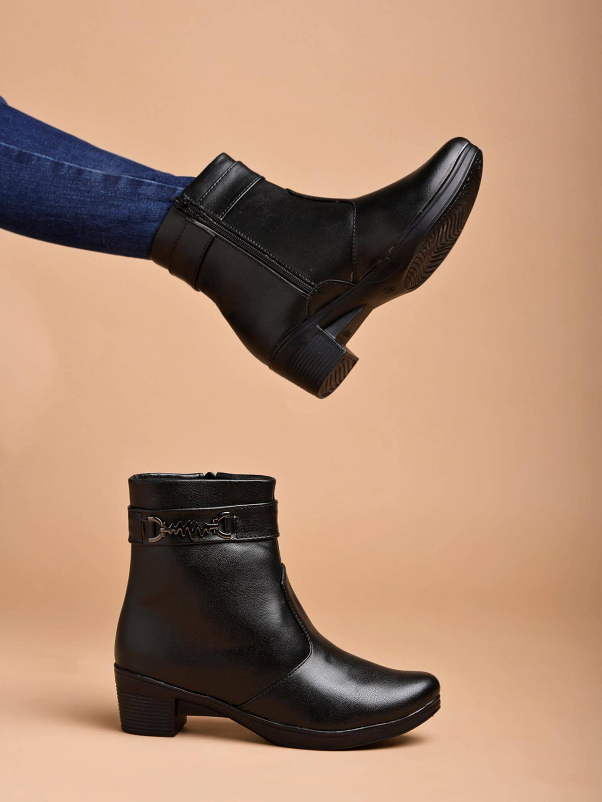 Smart Casual Side Buckle Detailed Tan Boots | BT61 - view 6