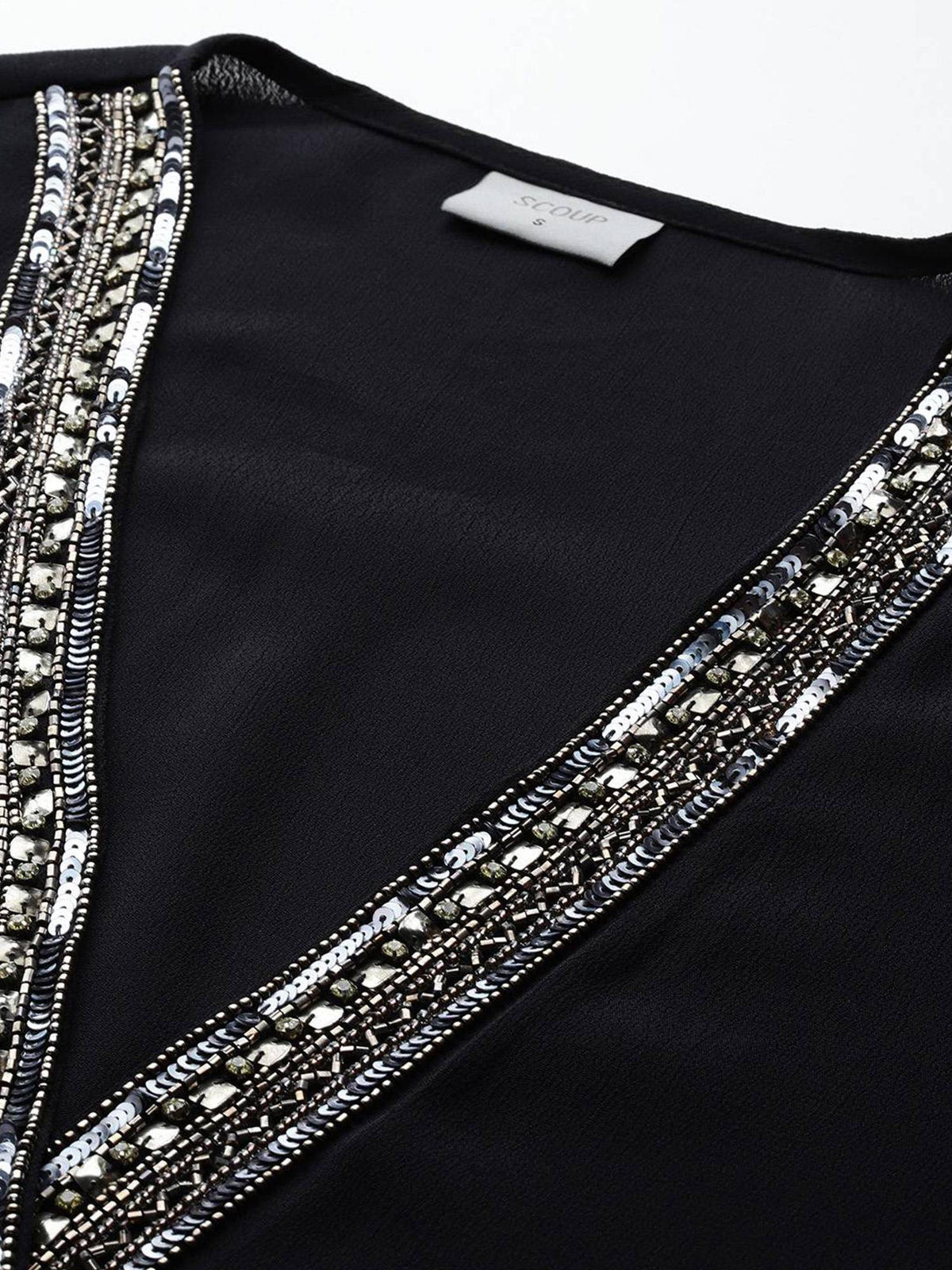 Women's Black Party Embellished Shrug | JC78 - view 3